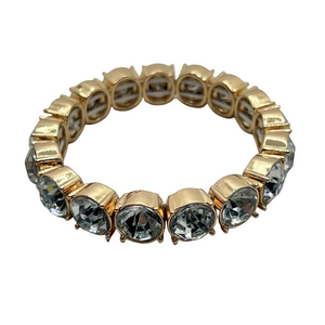 Sparkly jewel studded stretch bracelet on gold tone backing